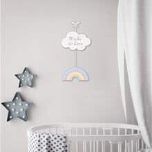 Load image into Gallery viewer, Cloud & Rainbow Wooden Nursery Sign