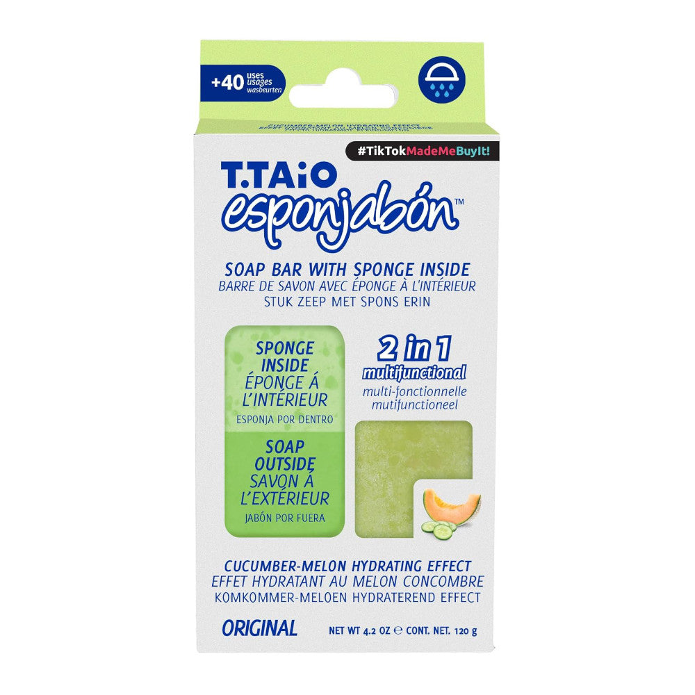 T.TAiO Esponjabon Cucumber-Melon Soap Sponge For Face & Body