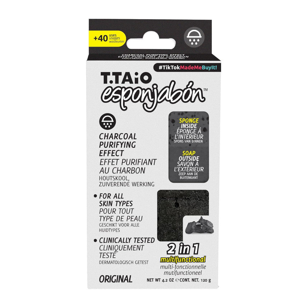 T.TAiO Esponjabon Charcoal Soap Sponge For Face & Body