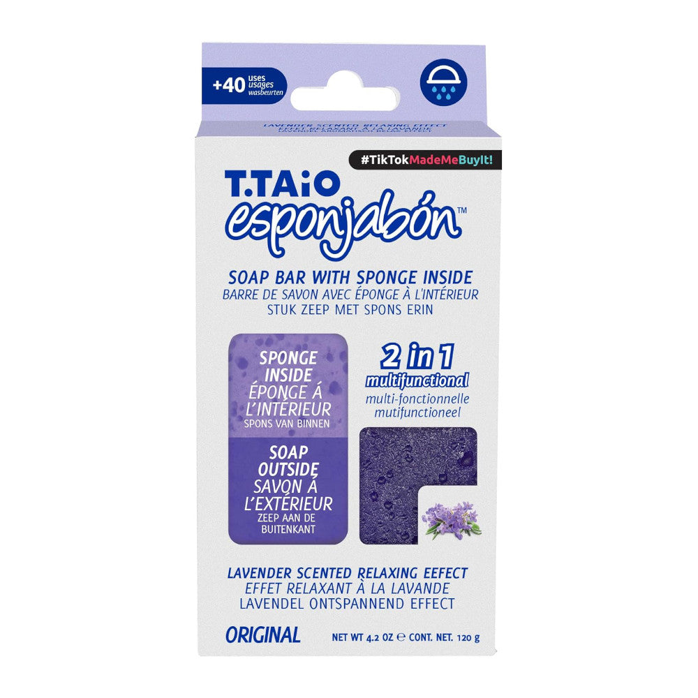 T.TAiO Esponjabon Lavender Soap Sponge For Face & Body