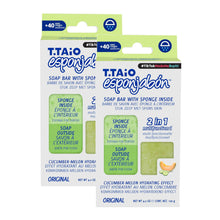 Load image into Gallery viewer, T.TAiO Esponjabon Cucumber-Melon Soap Sponge For Face &amp; Body (2 Pack)
