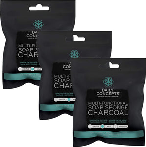 Daily Concepts Multi Functional Soap Sponge Charcoal (3 Pack)
