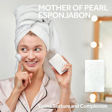 Load image into Gallery viewer, T.TAiO Esponjabon Mother Of Pearl Soap Sponge For Face &amp; Body (2 Pack)
