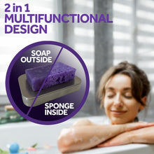 Load image into Gallery viewer, T.TAiO Esponjabon Lavender Soap Sponge For Face &amp; Body (2 Pack)
