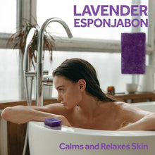 Load image into Gallery viewer, T.TAiO Esponjabon Lavender Soap Sponge For Face &amp; Body (2 Pack)
