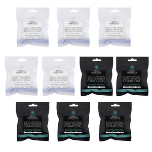 Daily Concepts Multi Functional Soap Sponge Charcoal & Mother Of Pearl (10 Pack)