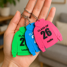 Load image into Gallery viewer, Personalised School Leavers Hoodie Keyring – Class of 2026 Gift
