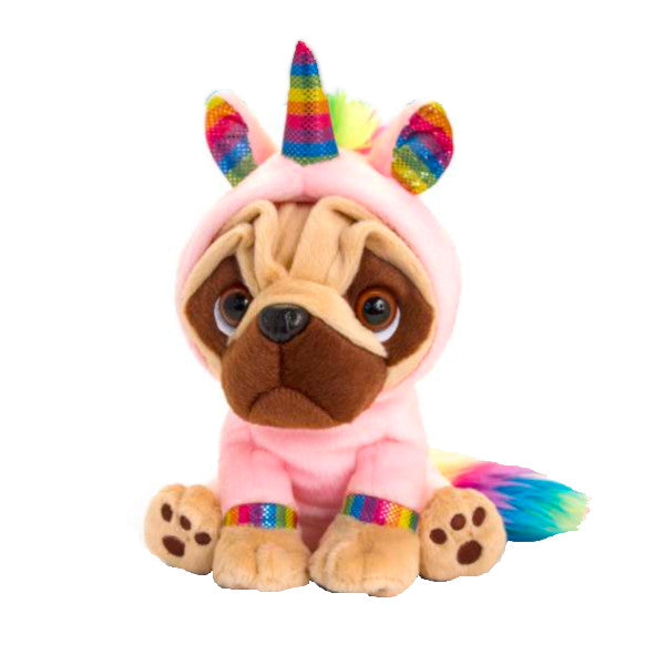 Keel Toys Pugsley Rainbow Unicorn Pink 20cm