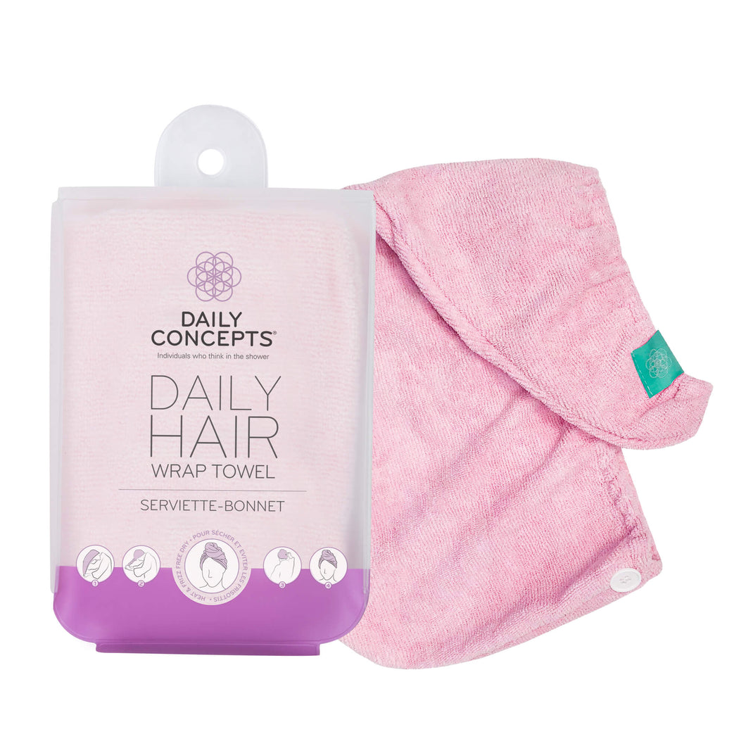 Daily Concepts Daily Hair Wrap Towel Pink