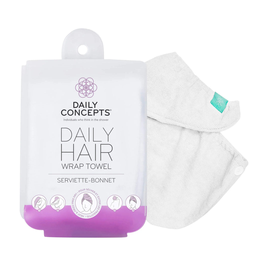 Daily Concepts Daily Hair Wrap Towel White