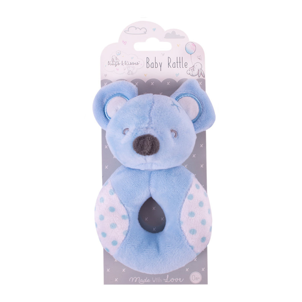 Blue Bear Plush Baby Rattle