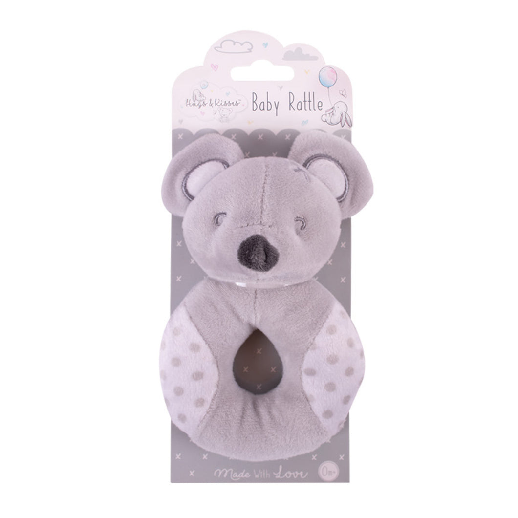 Grey Bear Plush Baby Rattle