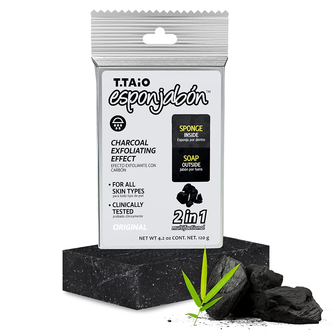 T.TAiO Esponjabon Charcoal Soap Sponge For Face & Body